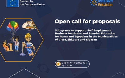 Replication Phase 2 – Sub-grants to support: Self-Employment Business Incubator and Blended Education for Roma and Egyptians in the Municipalities of Vlora, Shkodra and Elbasan
