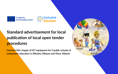 Standard advertisement for local publication of local open tender procedures